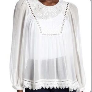 White Sheer Bohemian Blouse